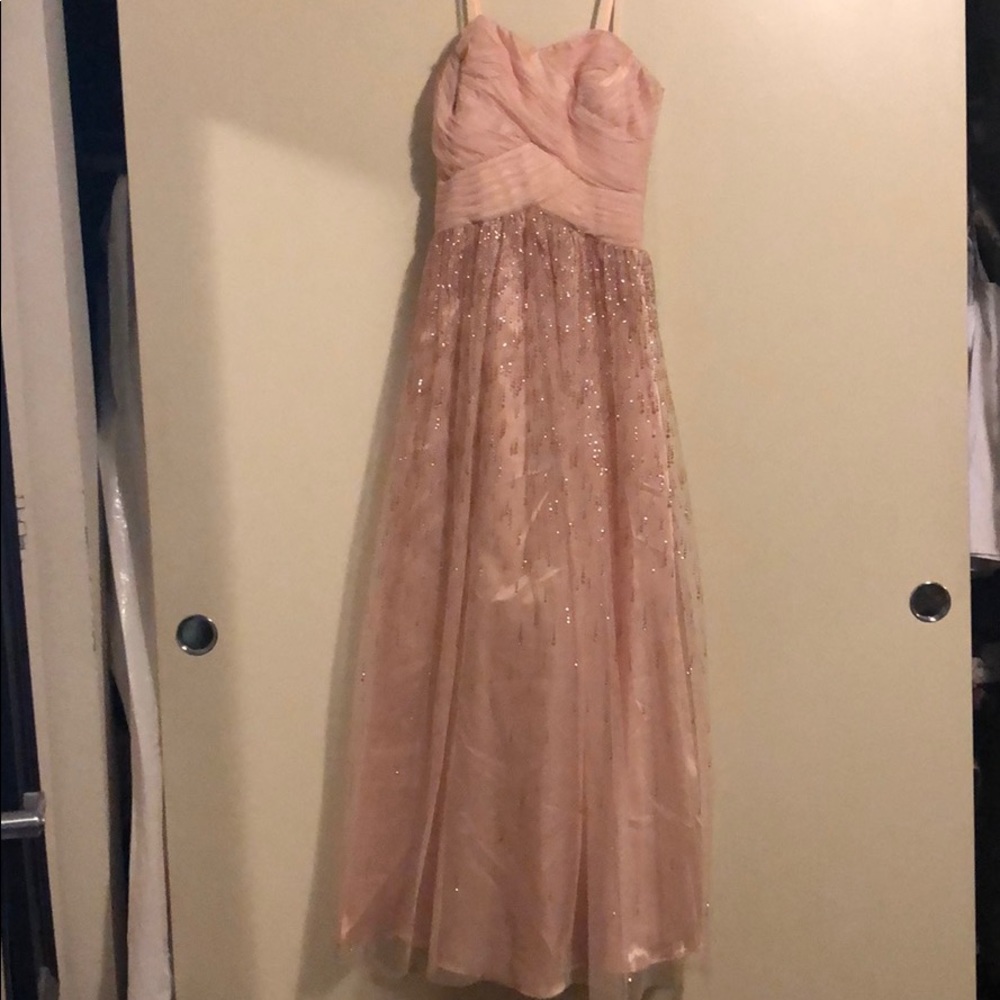 Peachy pink and rose gold formal dress